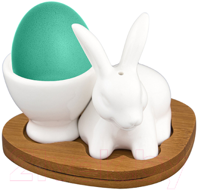 Подставка для яйца Elan Gallery Белый кролик / 540106