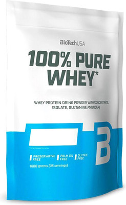 Протеин BioTechUSA 100% Pure Whey (1кг, клубника) - 