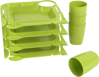 Набор пластиковой посуды Berossi Fiesta ИК 82080000 (майская зелень) - 