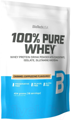 Протеин BioTechUSA 100% Pure Whey  (454г, карамель-капучино)