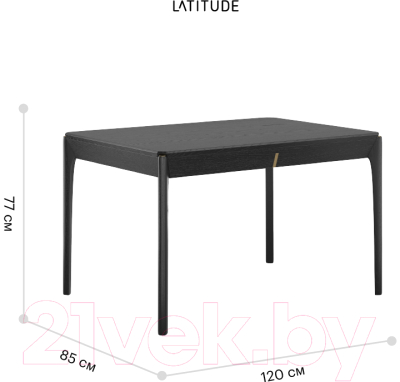 Обеденный стол Latitude Aska / ASKTBL-DBK120-85 (черный)