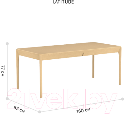 Обеденный стол Latitude Aska / ASKTBL-DASH180-85 (ясень)