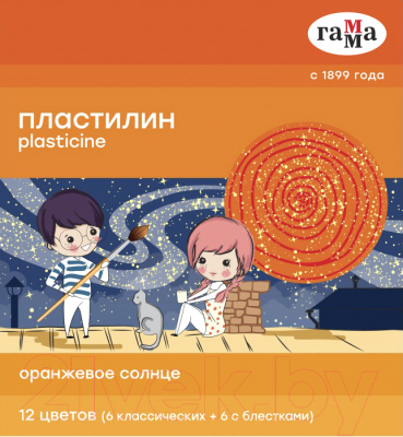 Изображение товара Пластилин ГАММА Оранжевое солнце / 130520205 (12цв)