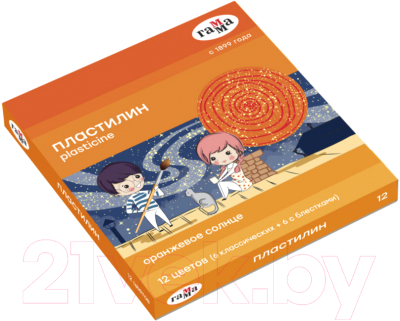 Изображение товара Пластилин ГАММА Оранжевое солнце / 130520205 (12цв)