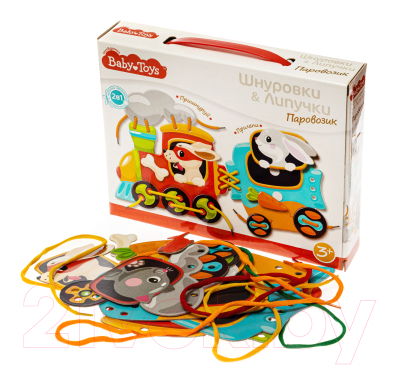 Развивающая игрушка Baby Toys Шнуровки и липучки. Паровозик / 02926