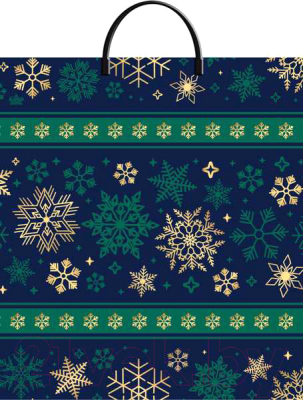 Изображение товара Пакет подарочный ТИКО-Пластик Изумрудные снежинки / н00225510