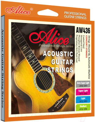 Струны для акустической гитары Alice AW436P-SL