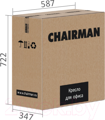 Кресло офисное Chairman 030 (ткань T-75 бирюзовый/хром)