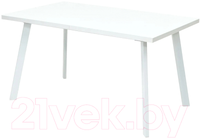 Обеденный стол M-City Фин 140 / 464M04115 (белый стекло/белый)