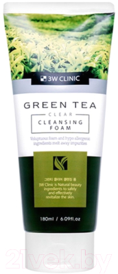 Изображение товара Пенка для умывания 3W Clinic Green Tea Clear Cleansing Foam (180мл)