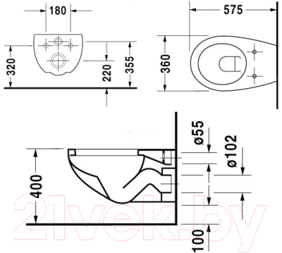 Унитаз подвесной Duravit 2547090000 + 0064190096