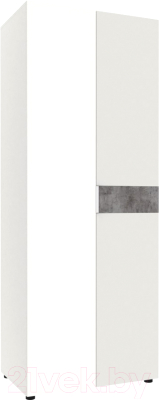 Шкаф Doma Лотос 2х-дверный с зеркалом 800 (белый/бетон серый)