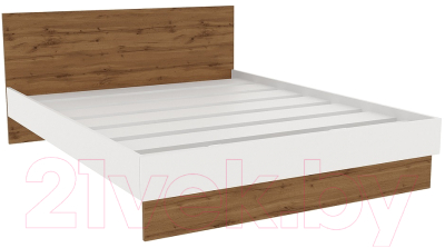 Полуторная кровать Doma Modul 120x200 (белый/дуб крафт)