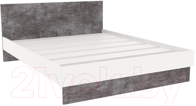Полуторная кровать Doma Modul 120x200 (белый/камень серый)