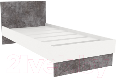 Односпальная кровать Doma Modul 90x200 (белый/камень серый)