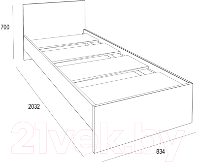 Односпальная кровать Doma Liga 80x200 (венге)
