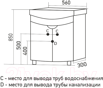 Тумба под умывальник Mixline Крокус 55 549694