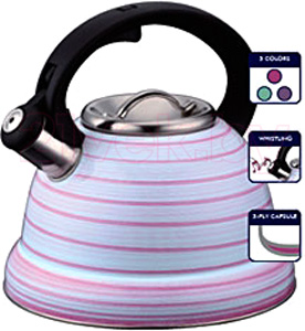 Чайник со свистком Peterhof PH-15604 (розовый) - общий вид