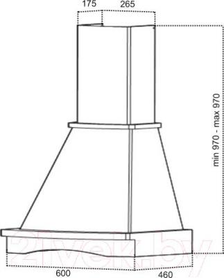 Вытяжка купольная Grand Sevilla 60 (HC6290B-W) - технический чертеж