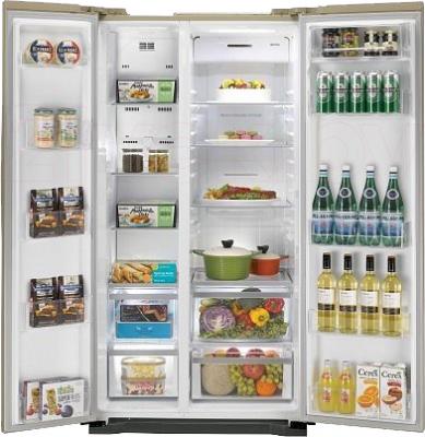 Холодильник с морозильником LG GC-B207GEQV - в открытом виде