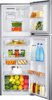 Холодильник с морозильником Samsung RT22FARADSA/RS - пример заполненного холодильника