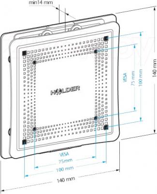 Кронштейн для телевизора Holder LCD-F1801М-B - габаритные размеры
