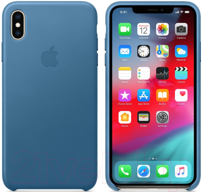 Чехол-накладка Apple Leather Case for iPhone XS Max Cape Cod Blue / MTEW2