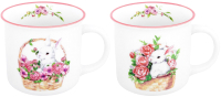 

Набор кружек Elan Gallery, Зайцы в цветах / 880121