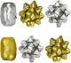 Набор элементов для декорирования Золотая сказка 4 банта, 2 ленты / 591850 (золото/серебристый) - 