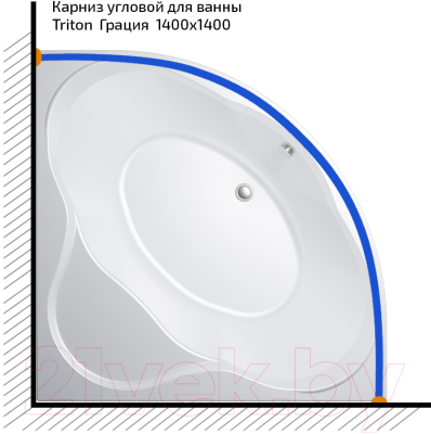 Карниз для ванны Triton Грация 140x140