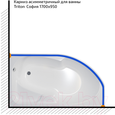 Карниз для ванны Triton София 170x95