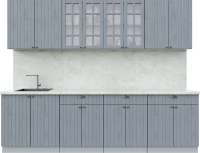 Кухонный гарнитур Интерлиния Берес 2.7А (дуб серый/опал светлый) - 