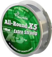 Леска монофильная Allvega All-Round X5 0.25мм 100м / LAR10025 - 