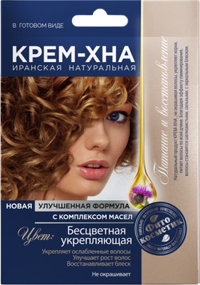

Крем-краска для волос, Крем-Хна Укрепляющая с комплексом масел