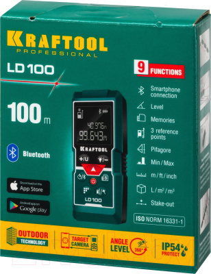 Лазерный дальномер Kraftool LD-100 / 34765