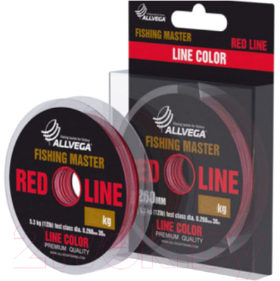 Леска монофильная Allvega Fishing Master 0.235мм 30м / FMRL30235 (рубиновый)