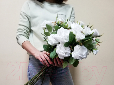 Искусственный цветок ForGarden Роза / BN10575 (белый)