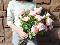 Искусственный цветок ForGarden Роза / BN10577 (персиковый) - 