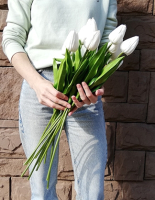 Искусственный цветок ForGarden Тюльпан / BN10585 (белый) - 