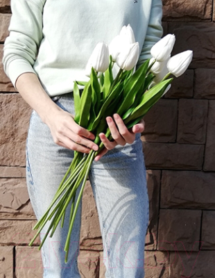 Искусственный цветок ForGarden Тюльпан / BN10585 (белый)