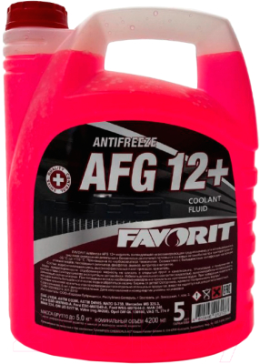 Антифриз Favorit AFG 12+ 40C / 54051 (4.8кг, красный)