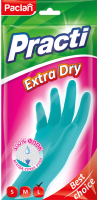 Перчатки хозяйственные Paclan Practi Extra Dry Резиновые (S) - 