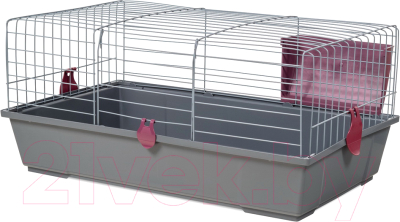 Клетка для грызунов Voltrega 001930G (серый/бордовый)
