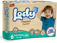 Подгузники детские Lody Baby XL 16+кг Jumbo (40шт) - 