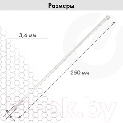 Изображение товара Стяжка для кабеля Sonnen Power Lock / 607922 (100шт, белый)