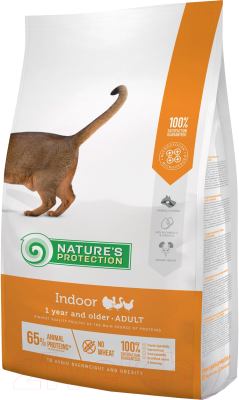 Сухой корм для кошек Nature's Protection Indoor Poultry от 1 года и старше с птицей / NPS45764 (2кг)