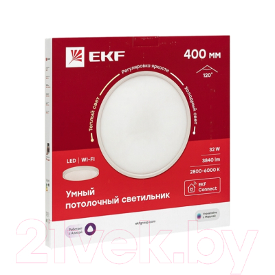 Потолочный светильник EKF Connect умный 400мм 32W / sclwf-400-cct