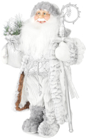Фигура под елку Maxitoys Дед Мороз в длинной серебряной шубке с посохом / MT-21830-60 - 