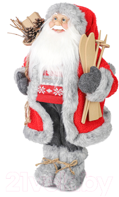 Фигура под елку Maxitoys Дед Мороз в красной шубке с лыжами и подарками / MT-21831-30