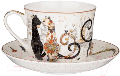 Чашка с блюдцем Lefard Парижские коты / 104-830